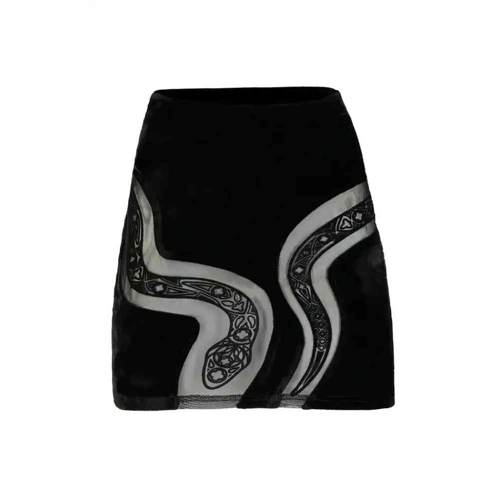 Restyle - Cathedral Snake Mini skirt - Black
